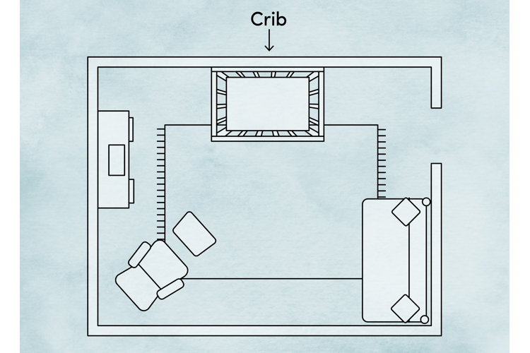 Best place for crib best sale in nursery